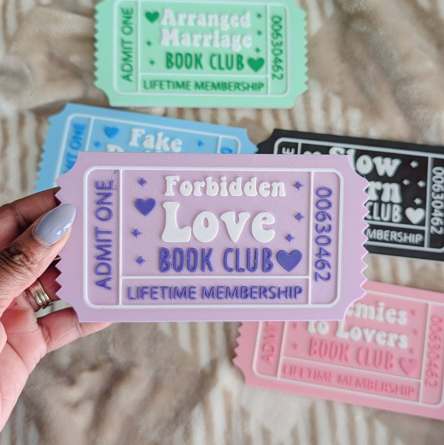 Romance Reader Book Ticket Bookshelf Leaner: Enemies To Lovers
