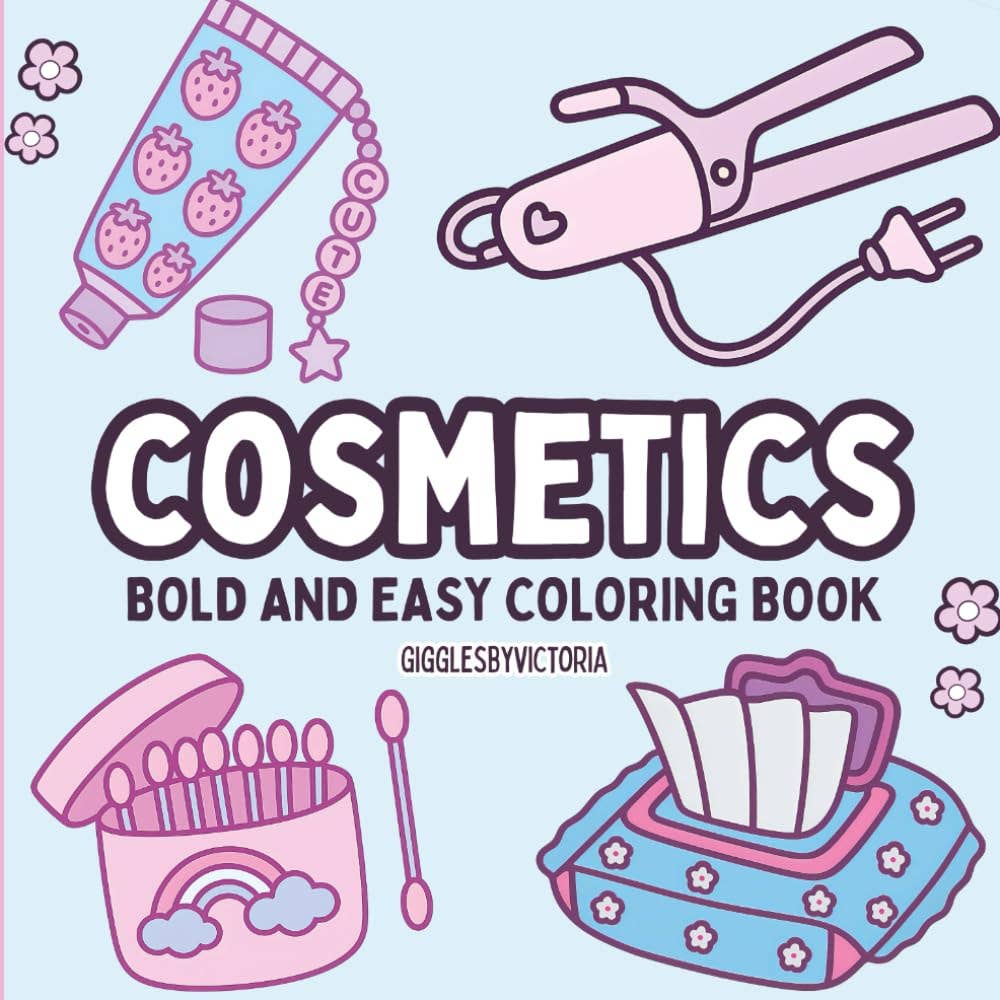 Cosmetics Bold and Easy Coloring Book