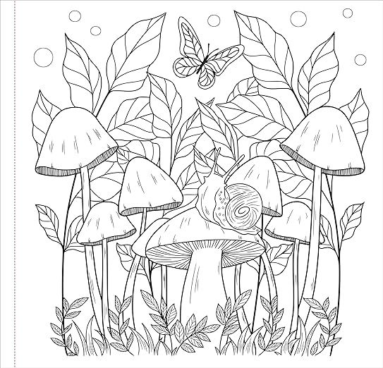 Mushrooms Adult Coloring Book