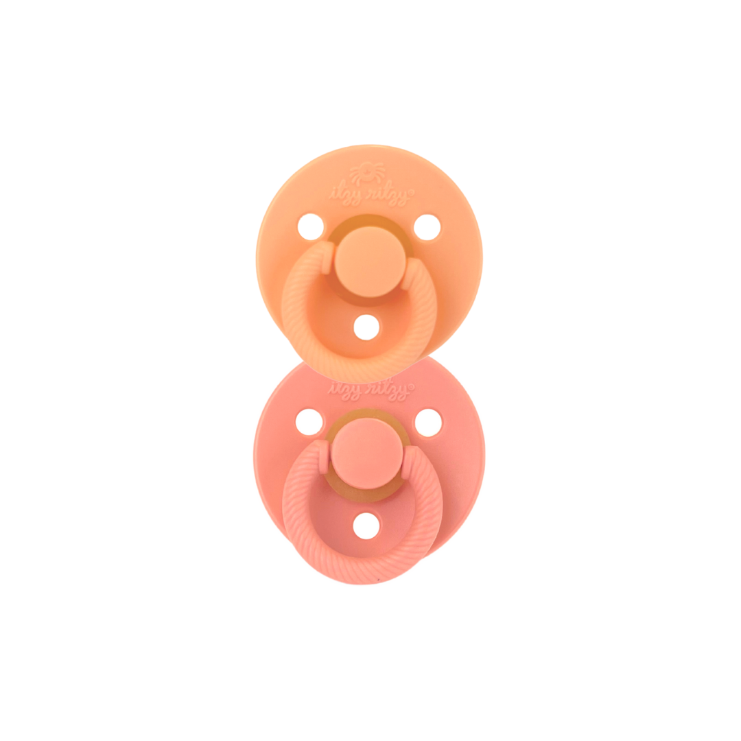 Itzy Soother™ Natural Rubber Paci Sets: Blossom + Rosewood