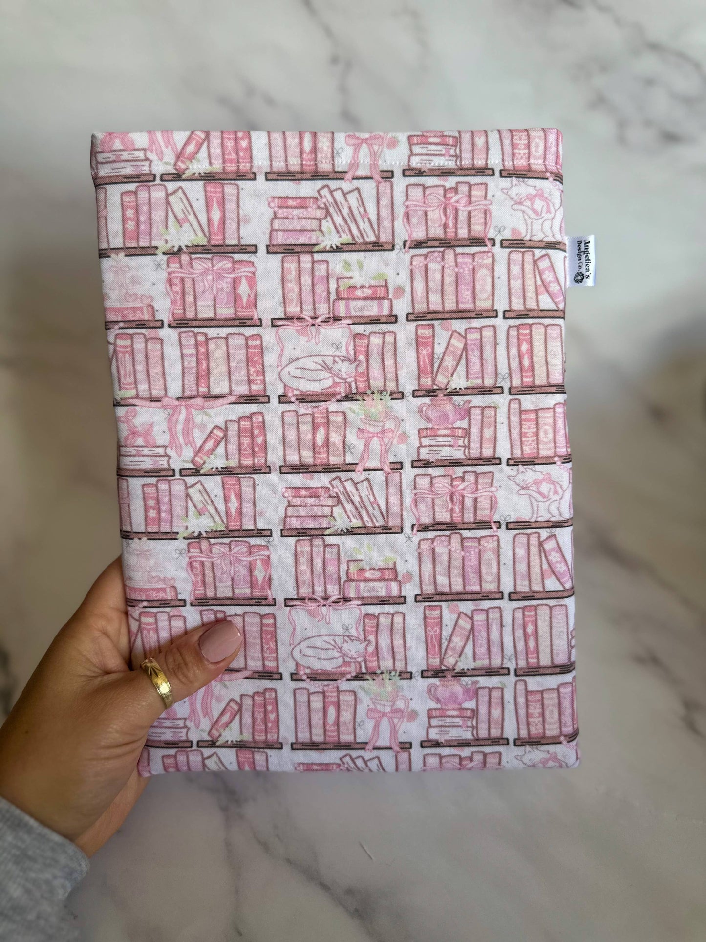 PINK COQUETTE LIBRARY book sleeve: Pink bow / XL