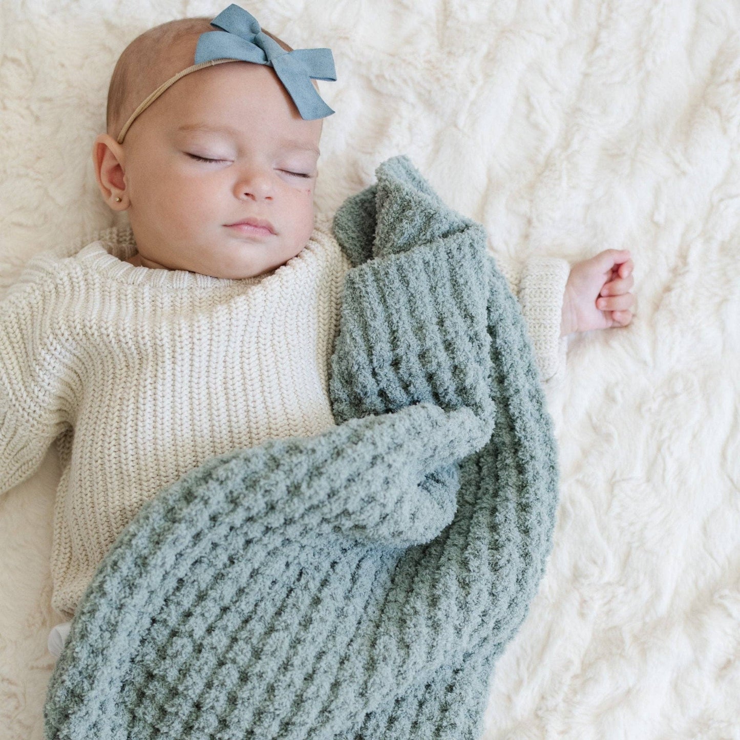 WAFFLE KNIT MINI BLANKETS: Elm