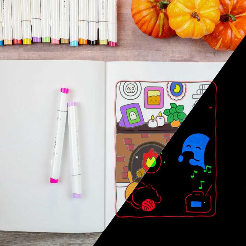 Cozy Nightmare Glow-in-the-Dark Coloring by Editors of Thunder Bay Press: Paperback; 80 pages / English