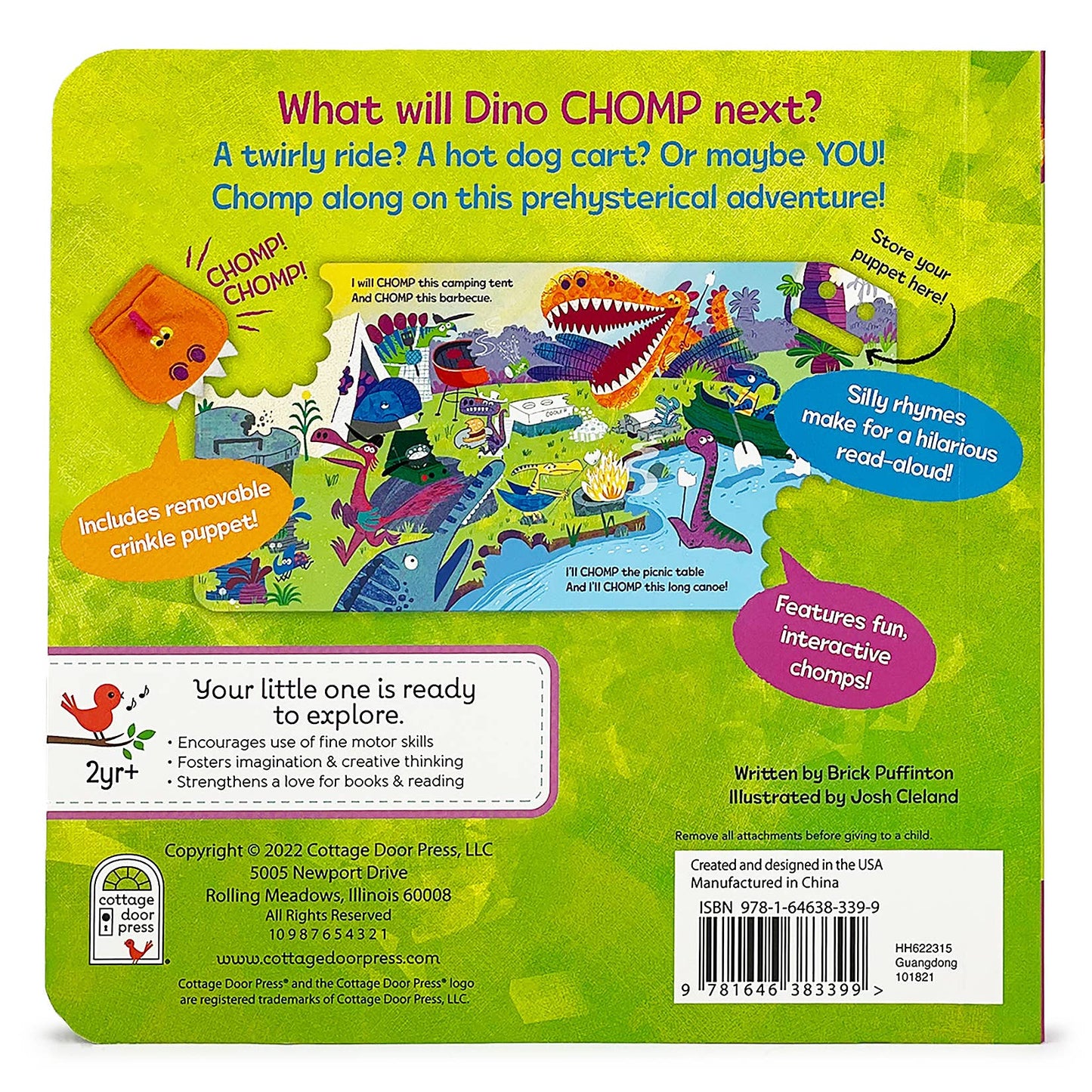 Chomp Chomp Dino Board Book with Puppet