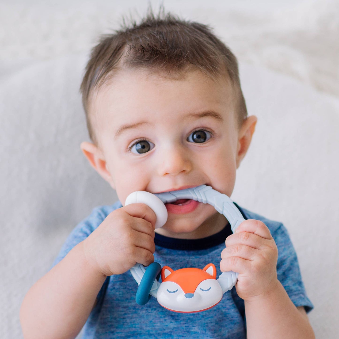 Ritzy Rattle™ Silicone Teether Rattles: Rainbow