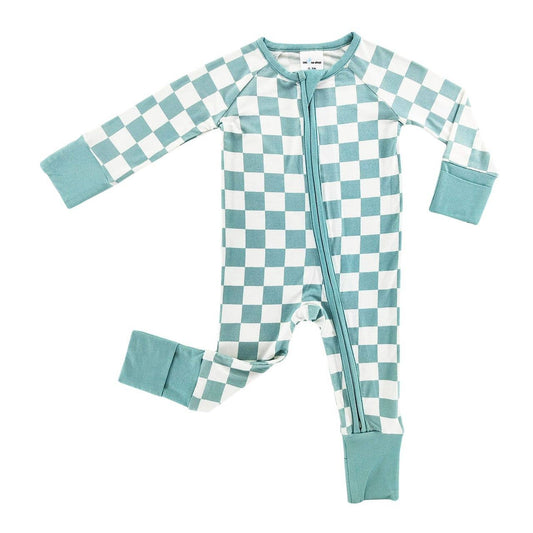 Seafoam Checkered Bamboo Sleeper