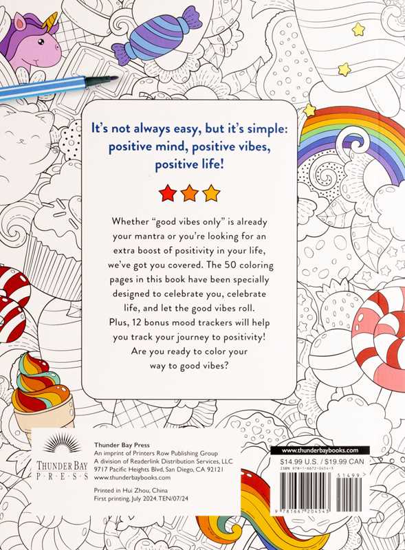 Good Vibes Coloring by Editors of Thunder Bay Press: Paperback; 144 pages / English