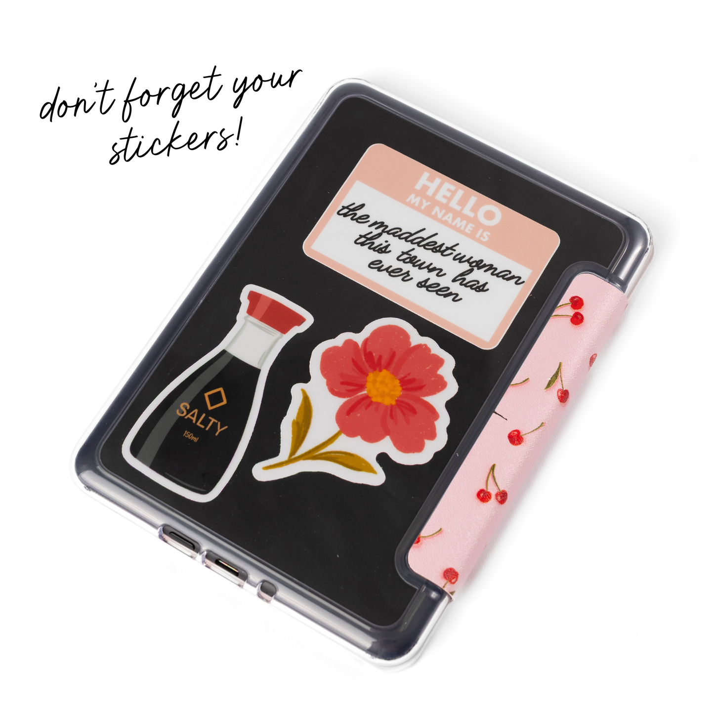 Painted Cherries Clear Back Kindle Case | Bookish & Reading: Kindle Paperwhite (11th Generation)