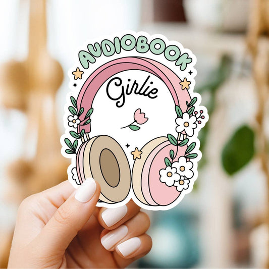 Audiobook Girlie Headphones Sticker