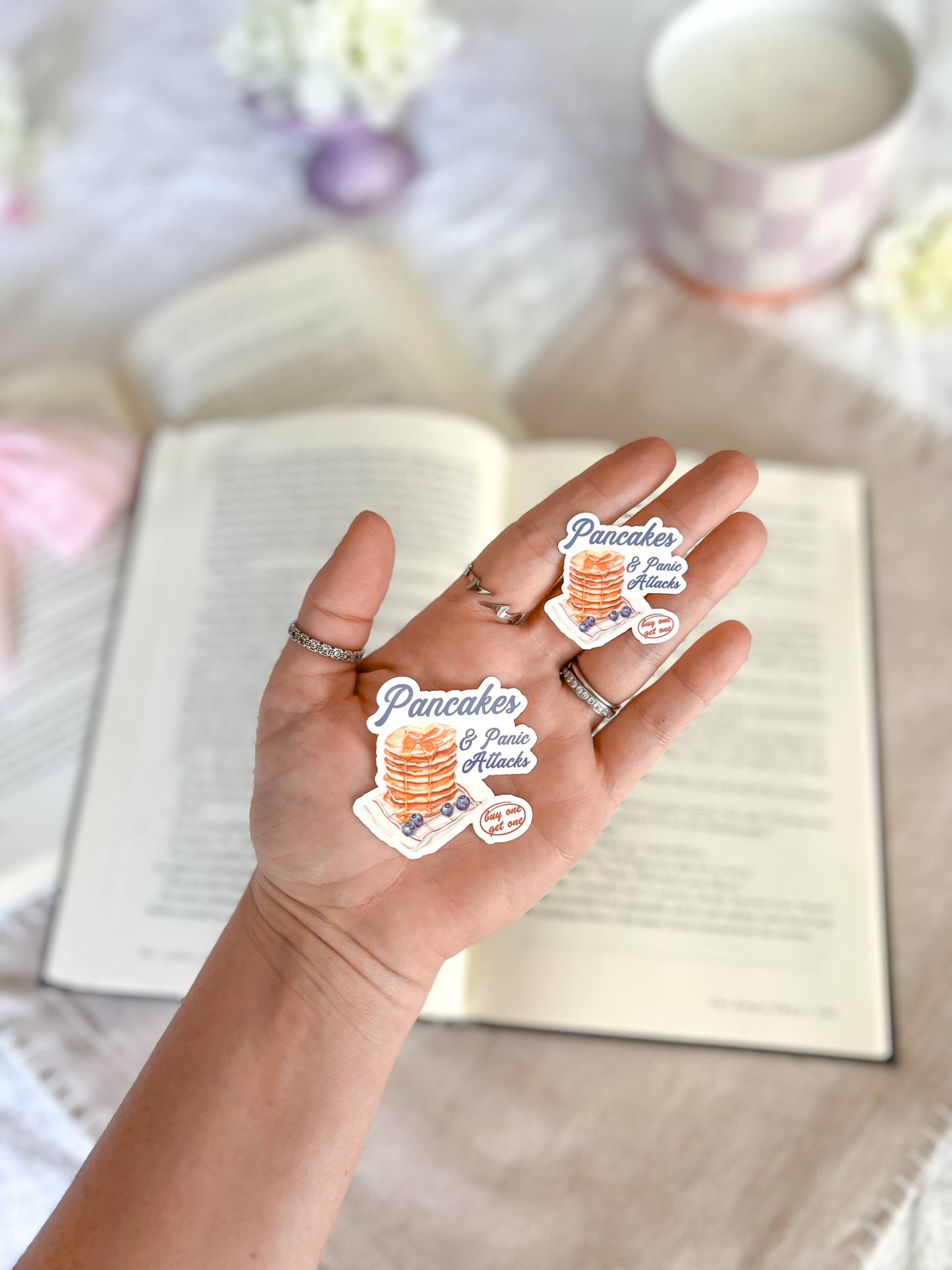 Pancakes and Panic Attacks Vinyl Sticker, Spring Collection: Small