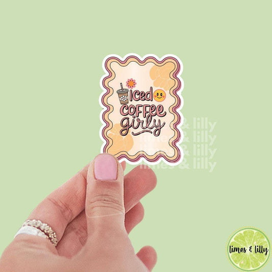 Iced Coffee Girly Vinyl Sticker | Vinyl Decal | Kindle: Glossy