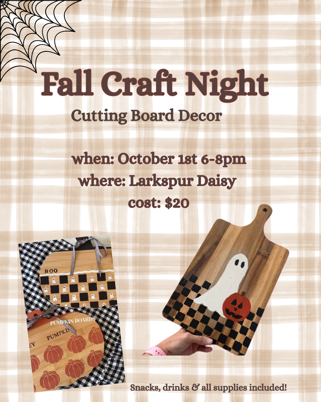 Fall Craft Night: Cutting Board Decor
