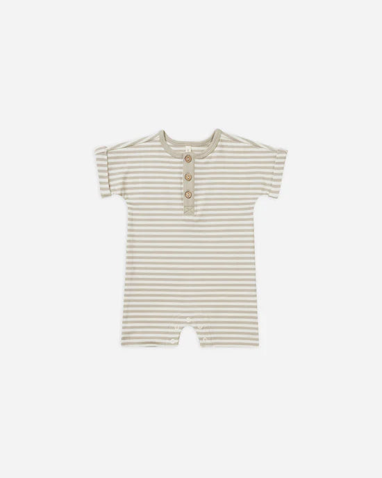 Short Sleeve One-Piece || Ash Stripe