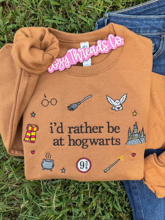 I’D Rather Be in Hogwarts, Harry Potter Embroidered