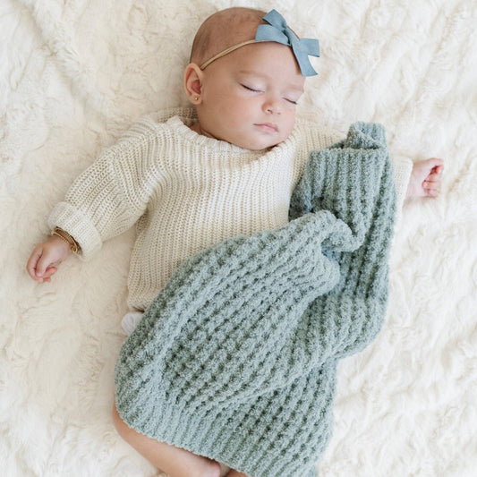 WAFFLE KNIT MINI BLANKETS: Elm