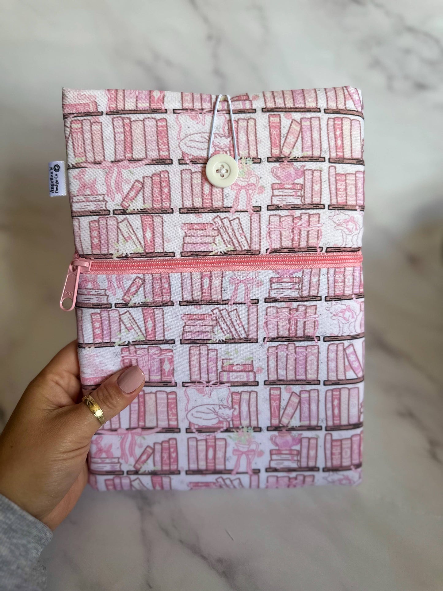 PINK COQUETTE LIBRARY book sleeve: Pink bow / XL