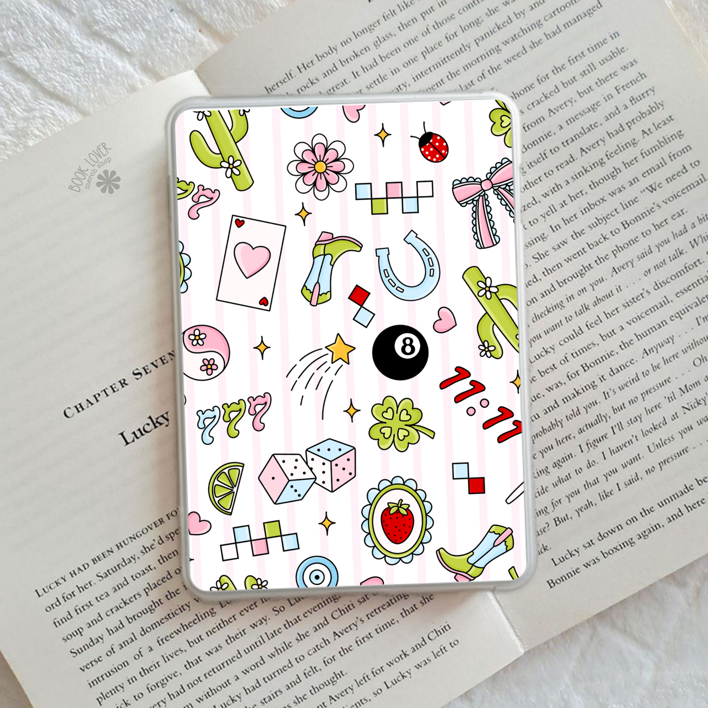 Lucky Kindle Insert / 777 Vegas Laminated Product / Bookish : Glossy Cardstock / Kindle 11 Paperwhite