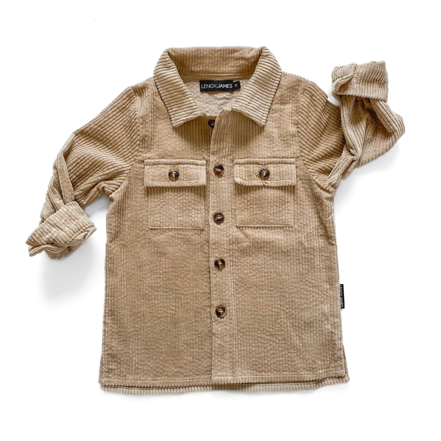 CORDUROY SHACKET - ALMOND