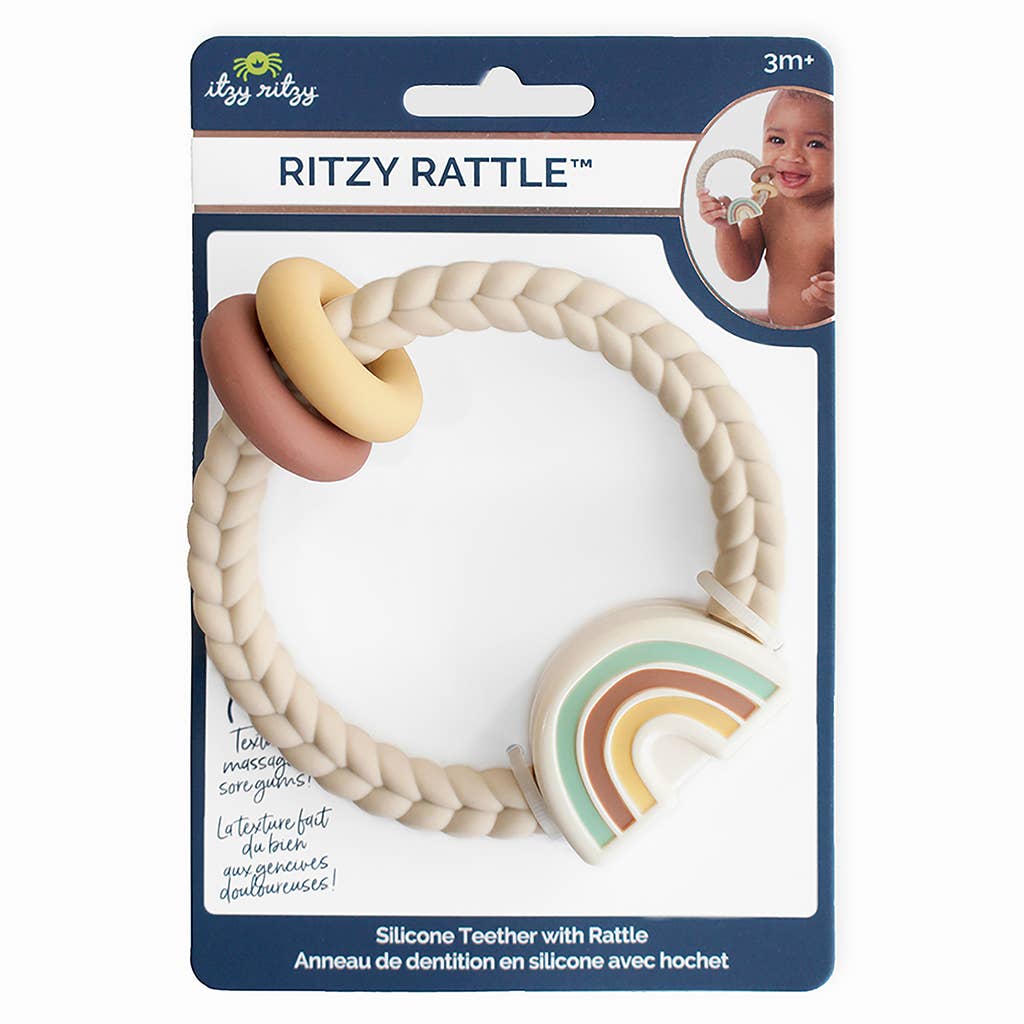 Ritzy Rattle™ Silicone Teether Rattles: Rainbow