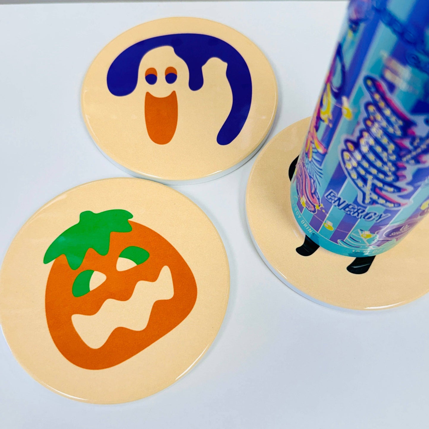 Ceramic Drink Coaster, Halloween Sugar Cookies: Ghost