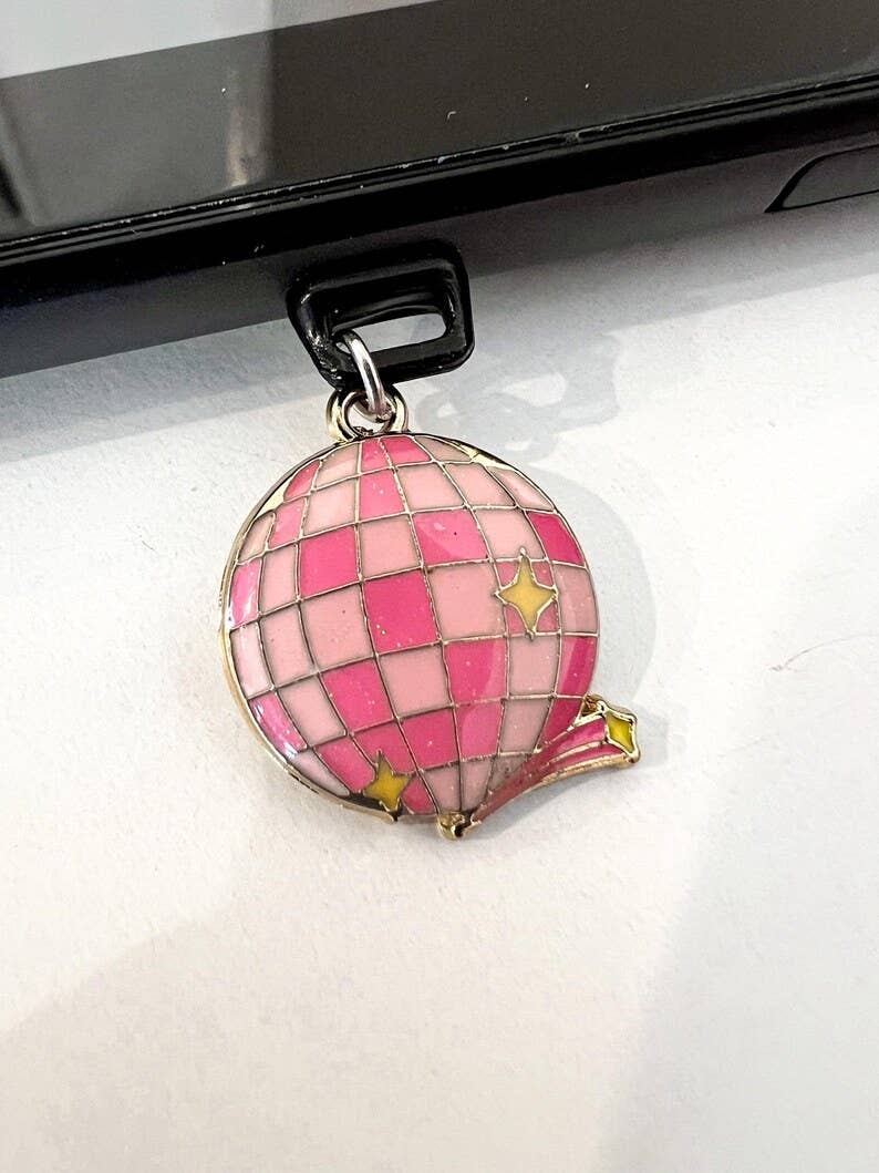 Pink Disco Ball Kindle Charm