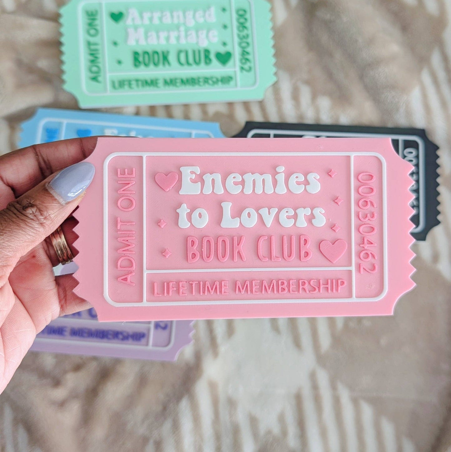 Romance Reader Book Ticket Bookshelf Leaner: Enemies To Lovers