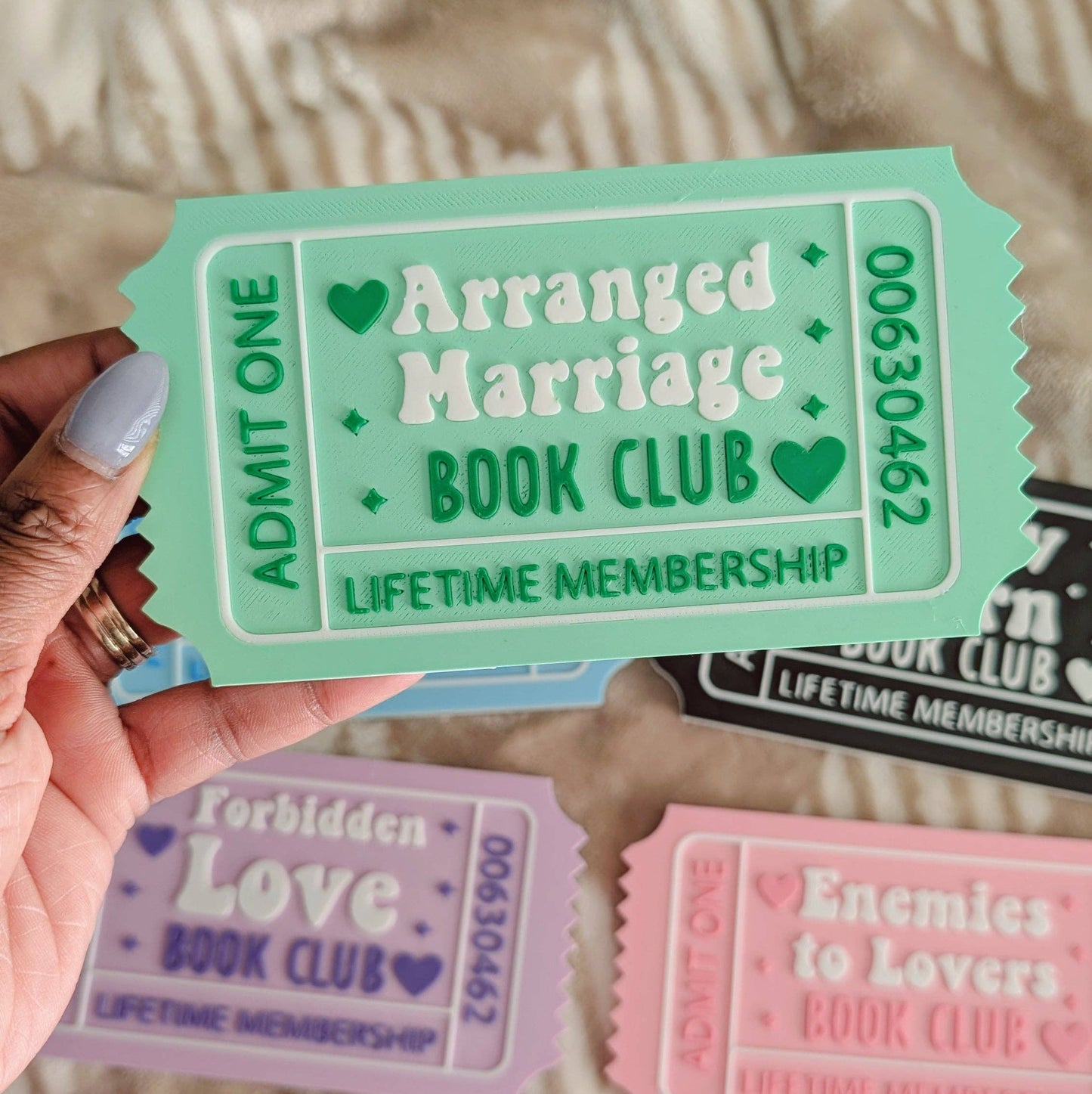 Romance Reader Book Ticket Bookshelf Leaner: Enemies To Lovers