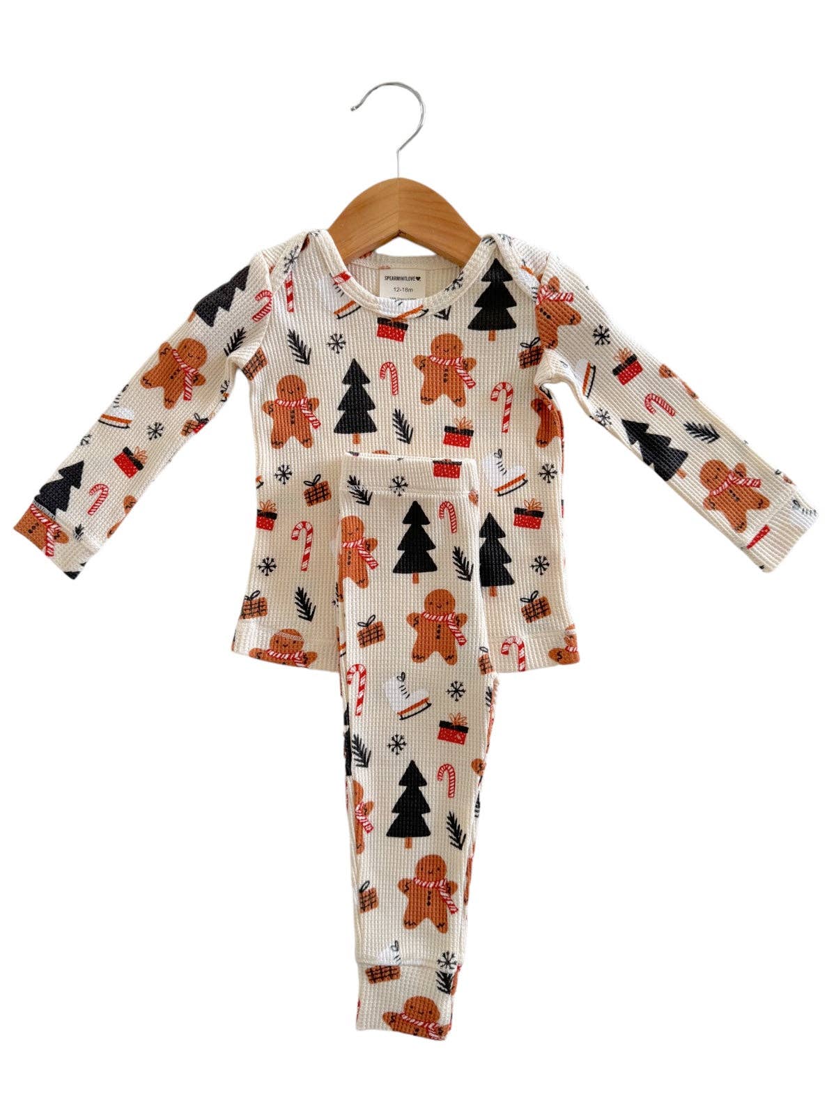 Organic Waffle 2-Piece Set, Gingerbread Wonderland Snow