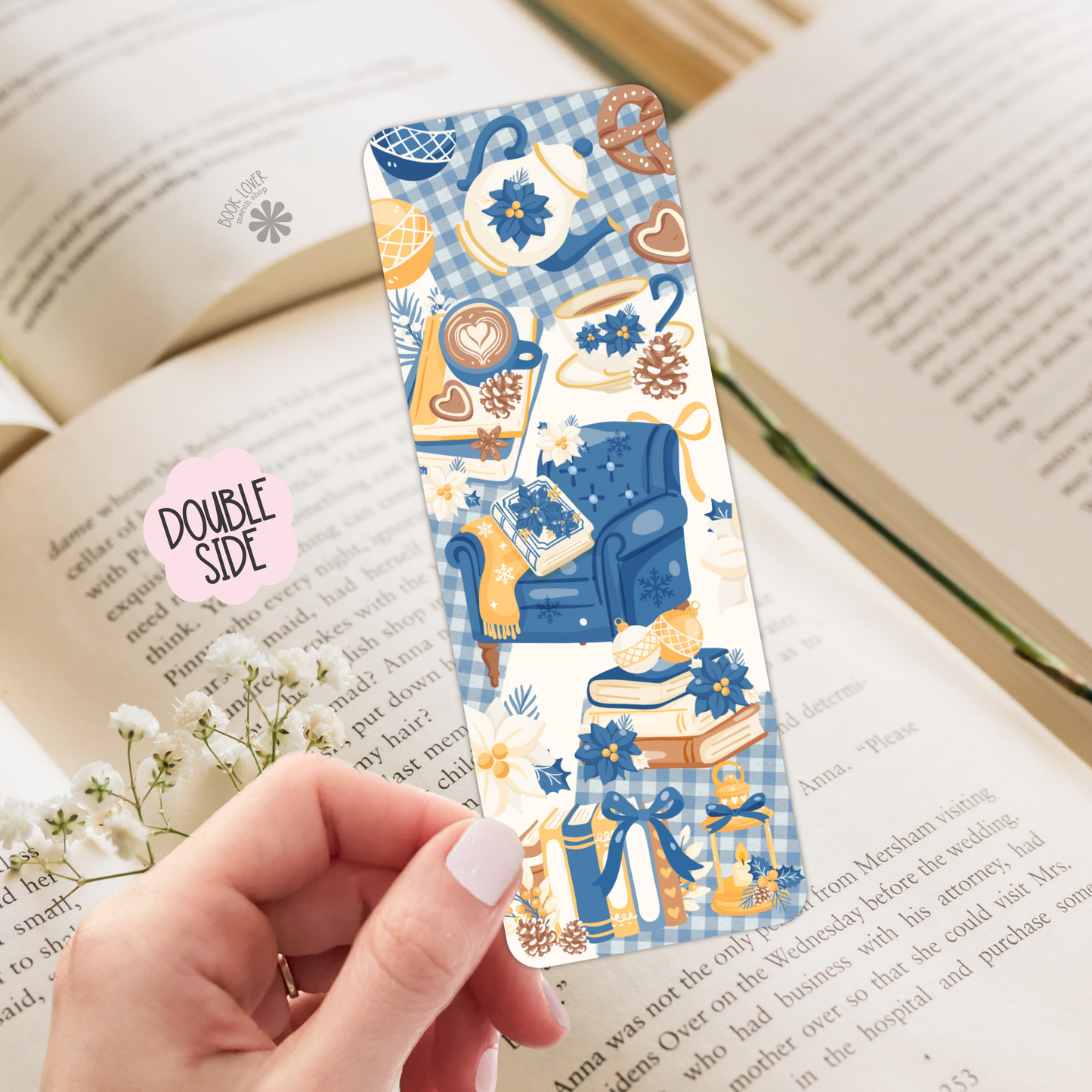 Cozy Frosted Library Bookish Bookmark / Coquette Bookish