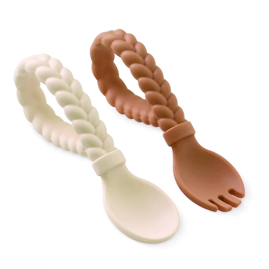 Sweetie Spoons™ Spoon + Fork Set: Buttercream + Toffee