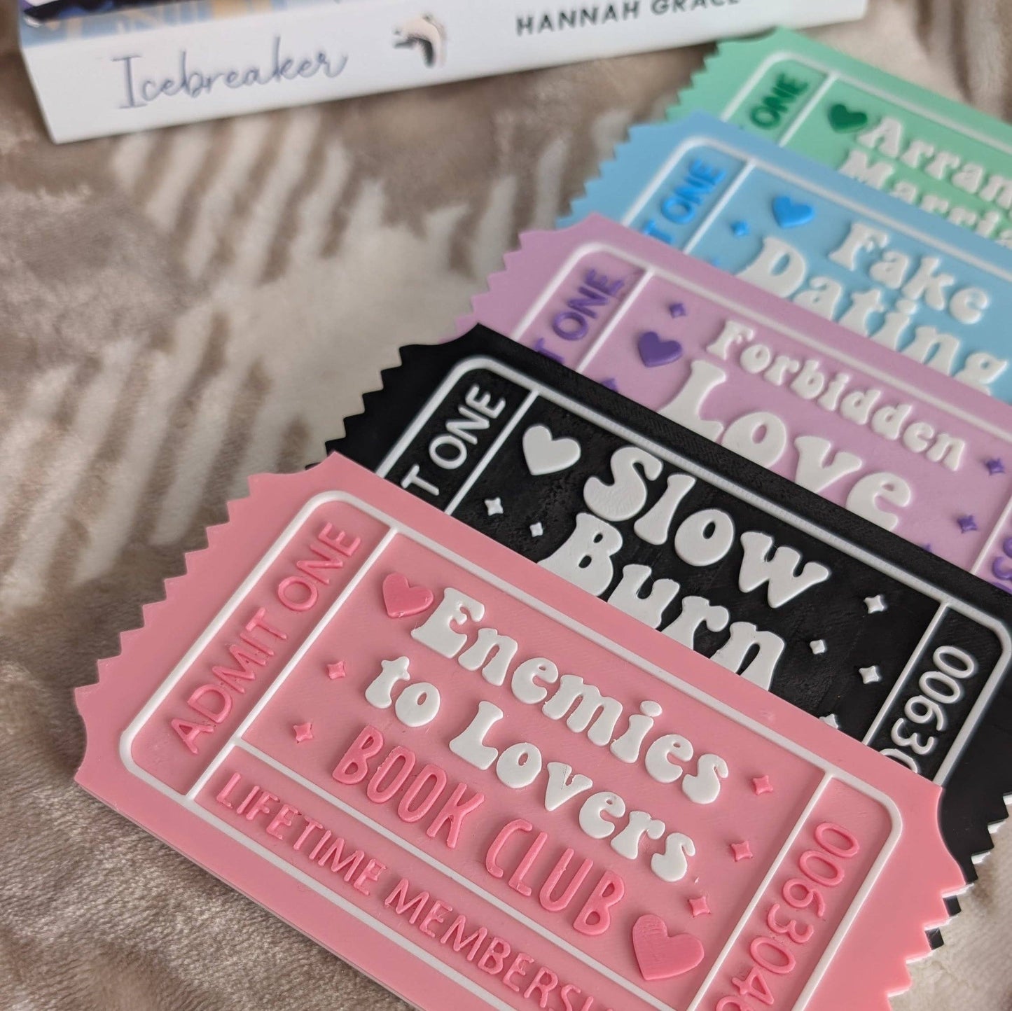 Romance Reader Book Ticket Bookshelf Leaner: Enemies To Lovers