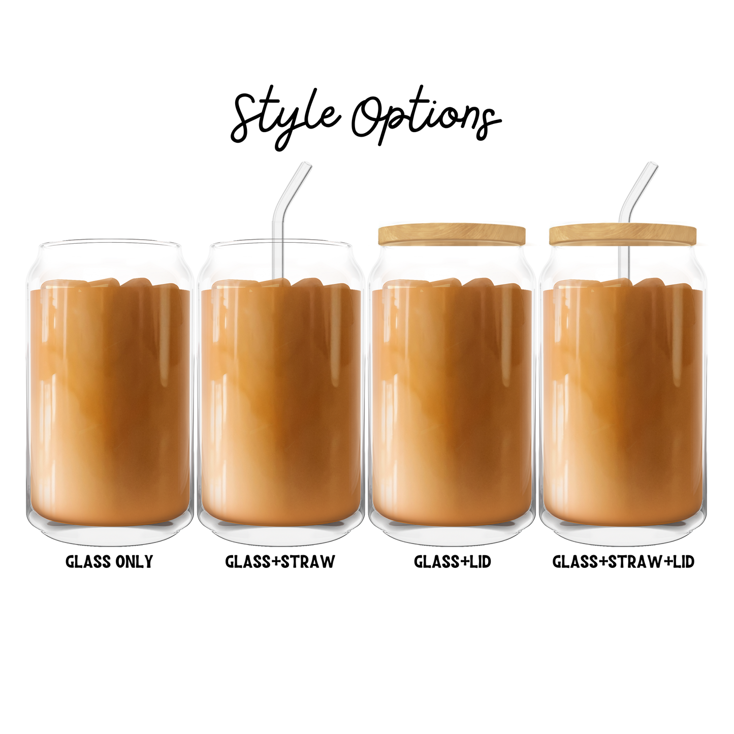 Eras Inspired Stamps Can Coffee Glass: GLASS + STRAW + LID