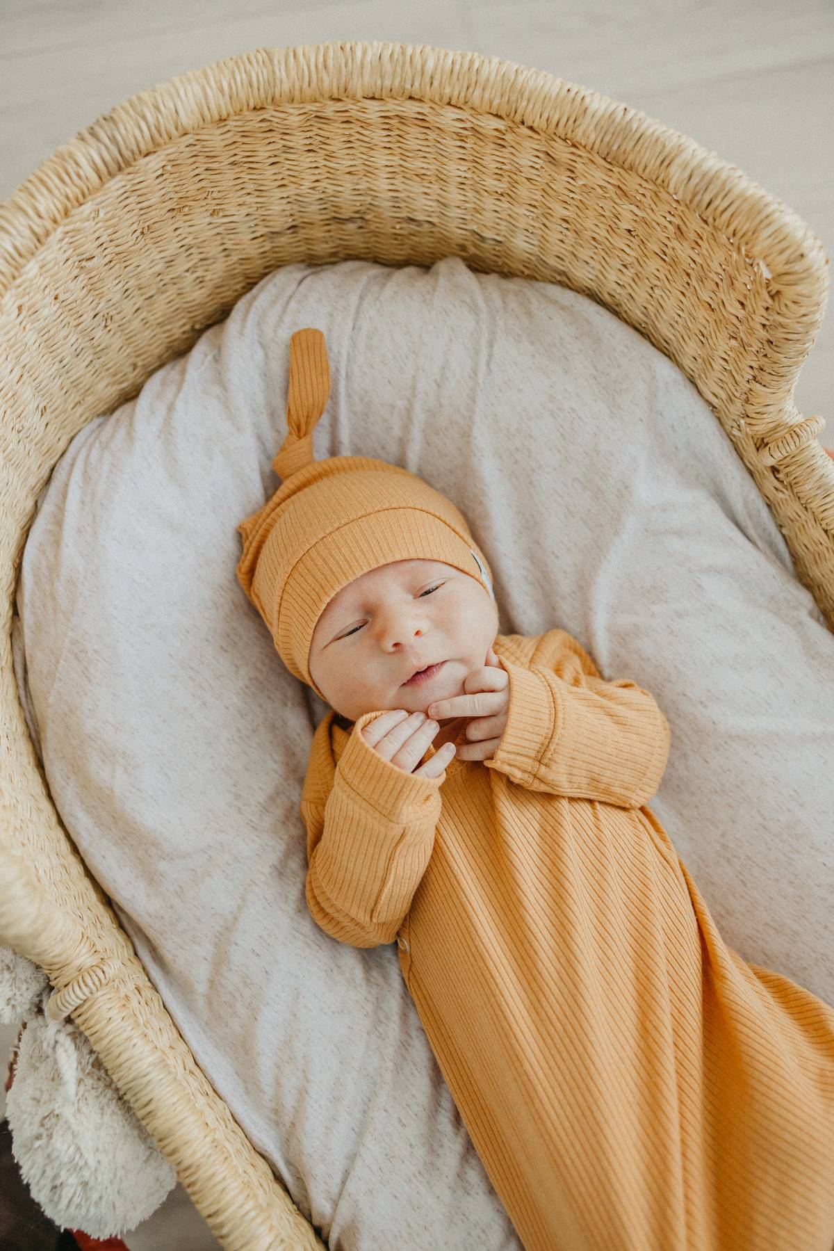 Dolce Rib Knit Newborn Knotted Gown