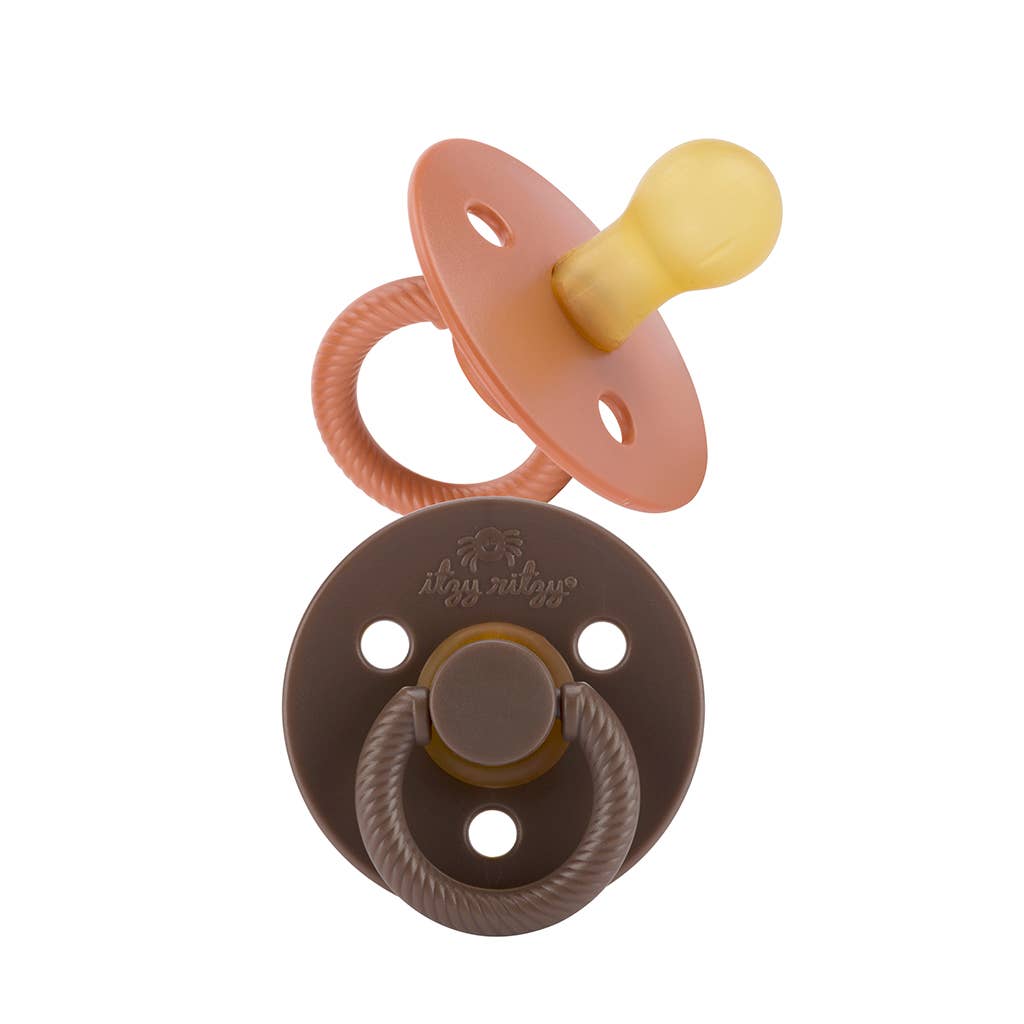 Itzy Soother™ Natural Rubber Paci Sets: Coconut + Toast