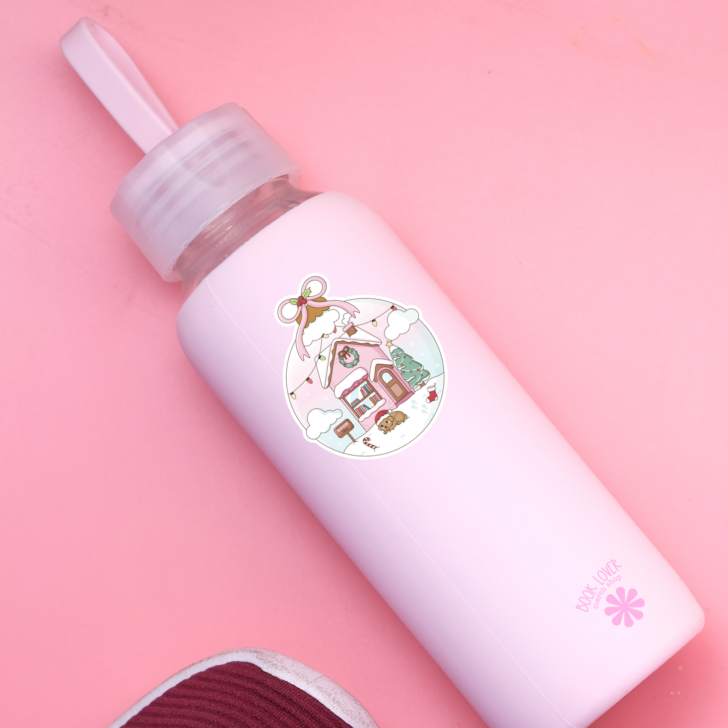 Christmas Bookstore Ornament Stickers / Winter Bookish: 3''