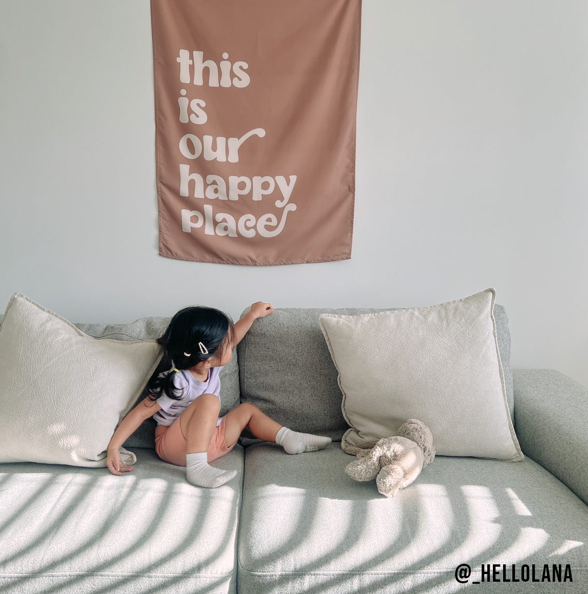 This Is Our Happy Place Banner | Fabric Wall Sign: Original 36x26"