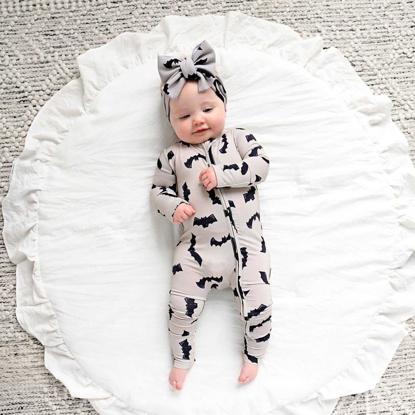 Vlad Gray Bats ZIP Bamboo Halloween Sleepies Little