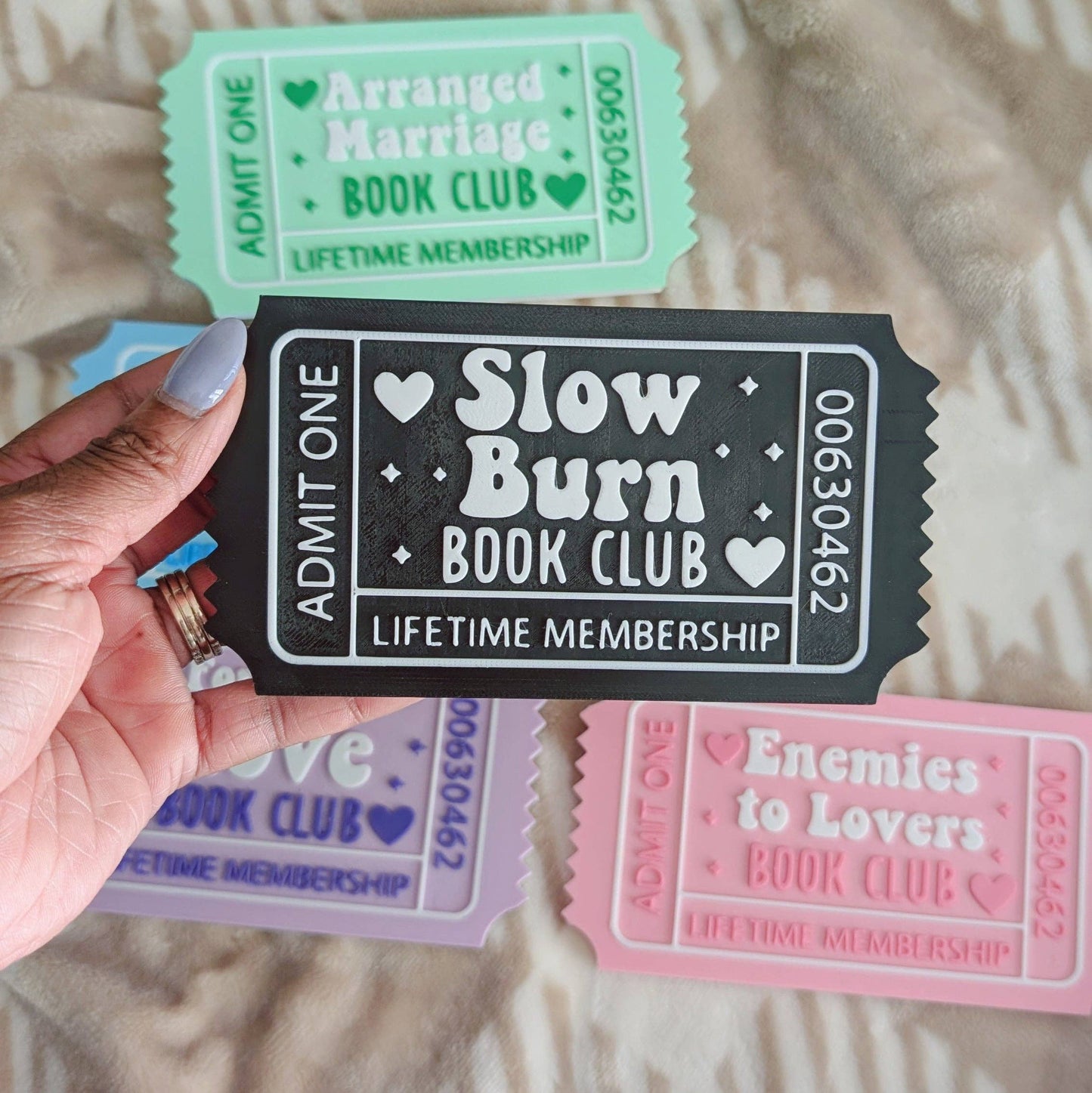 Romance Reader Book Ticket Bookshelf Leaner: Enemies To Lovers
