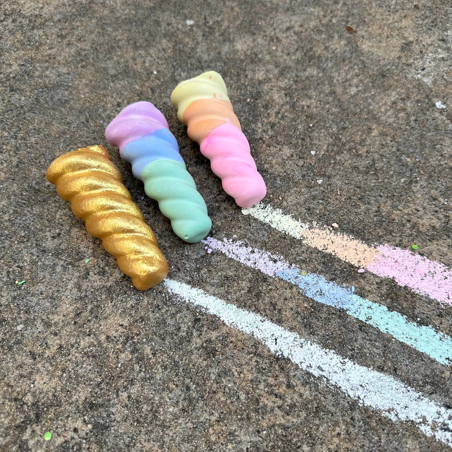 Rainbow Unicorn Horn Handmade Sidewalk Chalk