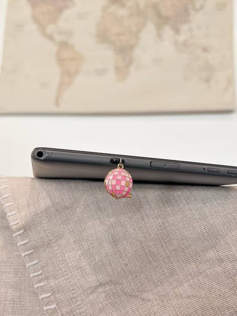 Pink Disco Ball Kindle Charm