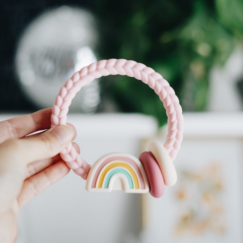 Ritzy Rattle™ Silicone Teether Rattles: Rainbow