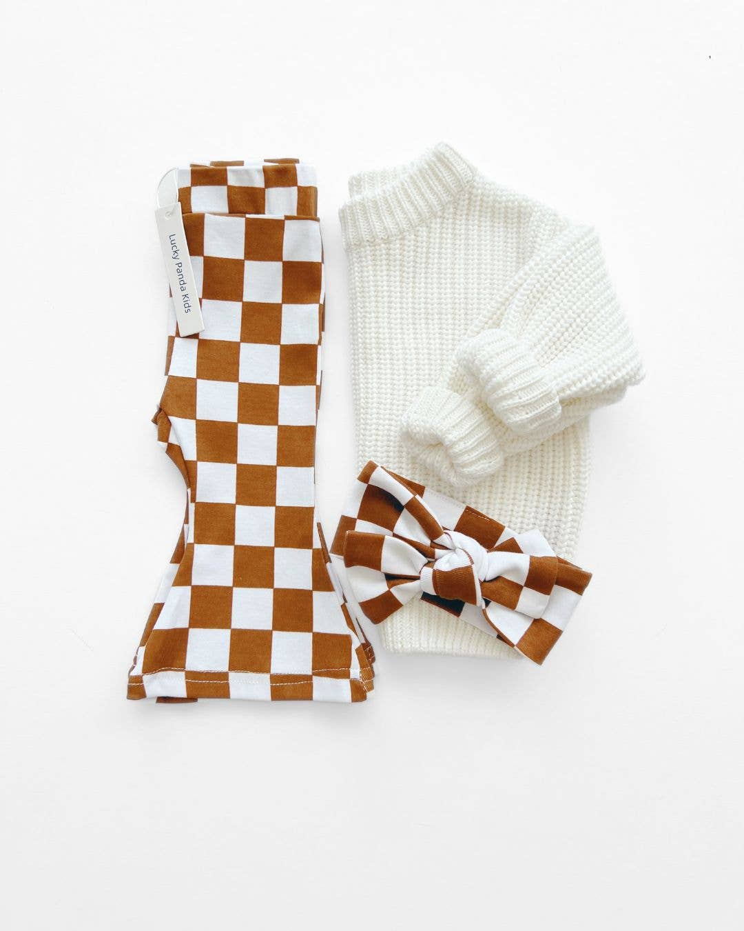 Checkered Flare Pants | Copper