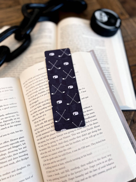 Hockey Bookmark Set, Hockey Romance, Hockey Book Club: Black / Soft Touch Matte