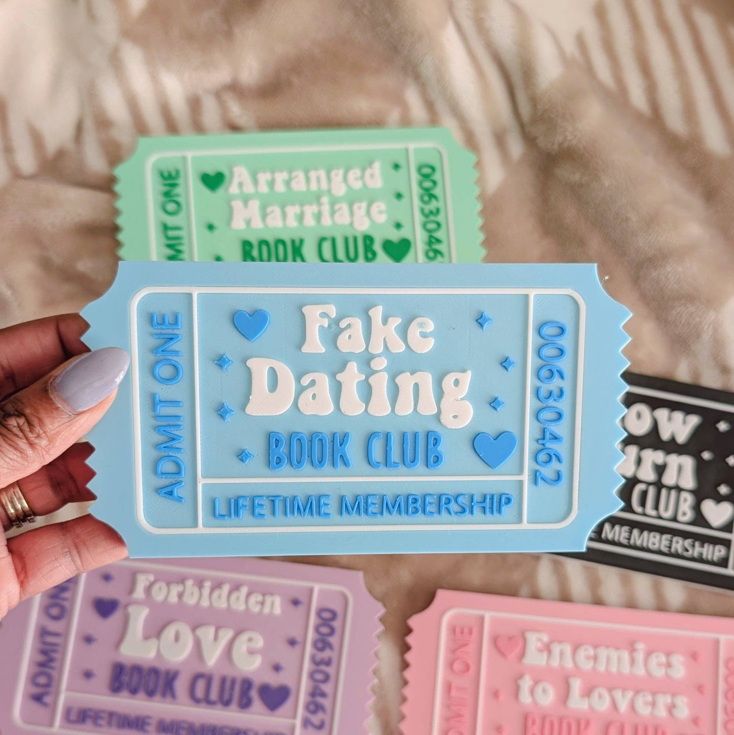 Romance Reader Book Ticket Bookshelf Leaner: Enemies To Lovers