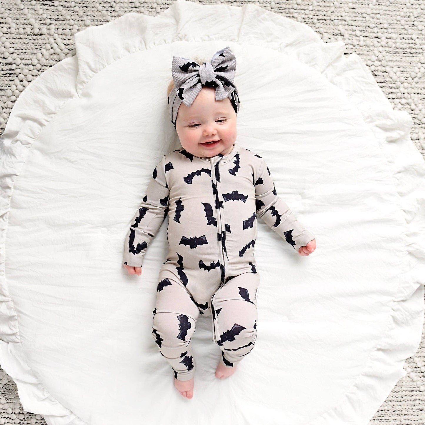 Vlad Gray Bats ZIP Bamboo Halloween Sleepies Little