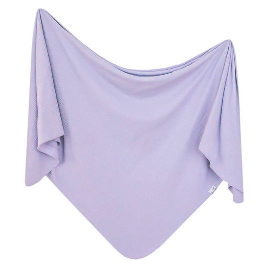 Periwinkle Rib Knit Blanket Single