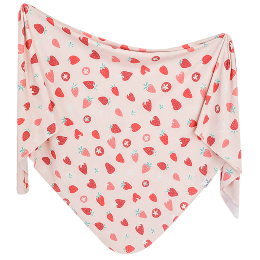 Strawberry Knit Blanket Single
