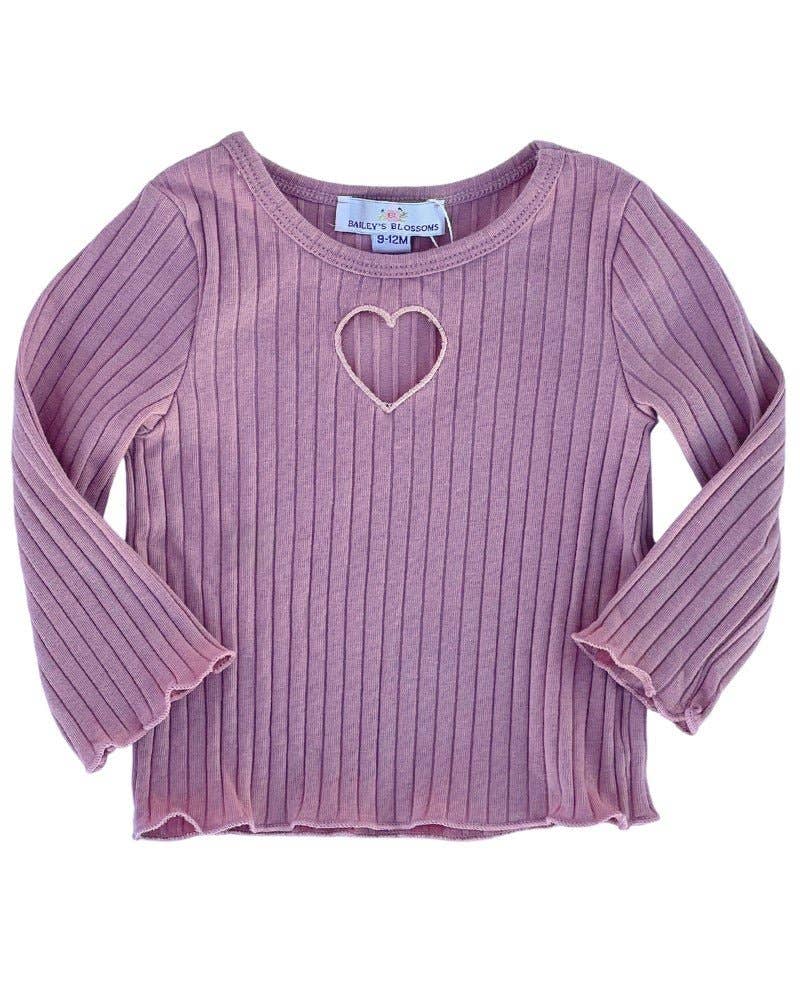 Suki Heart Cut Out Long Sleeve Top