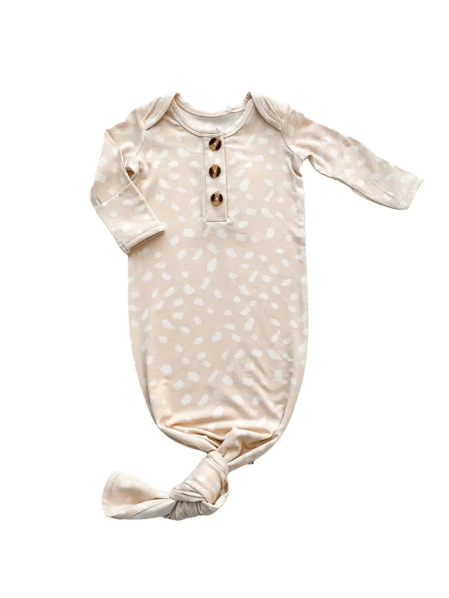 Knotted Baby Gown - Sand Spotted