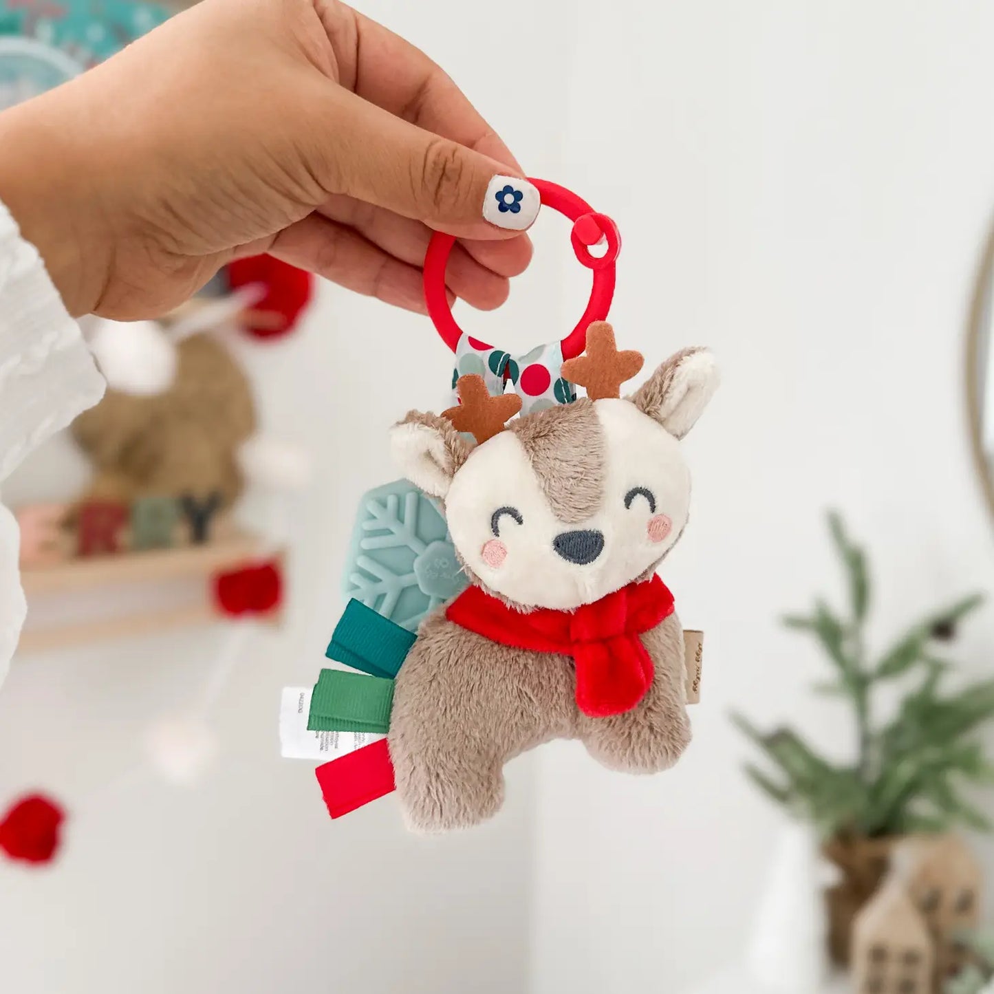 Holiday Reindeer Itzy Pal Plush + Teether